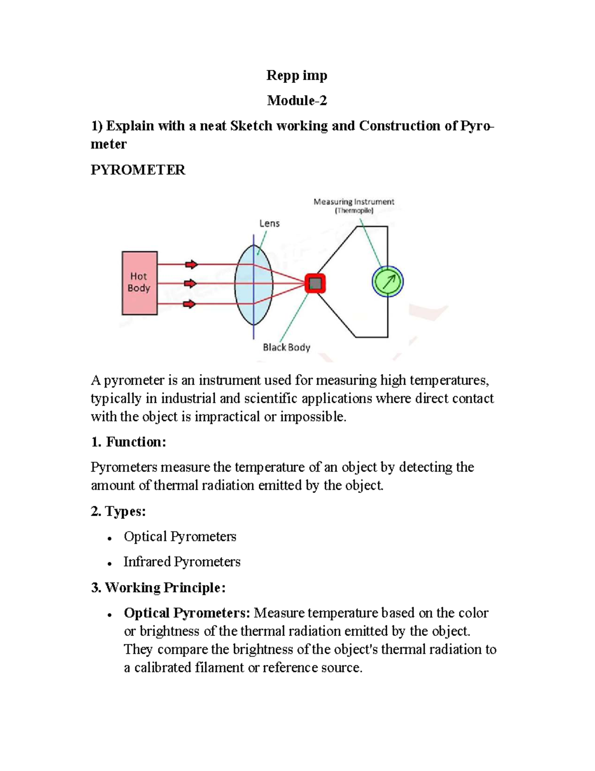 Module 2imp - Notes on Pyrometers, Sunshine Recorders, and Solar Energy ...