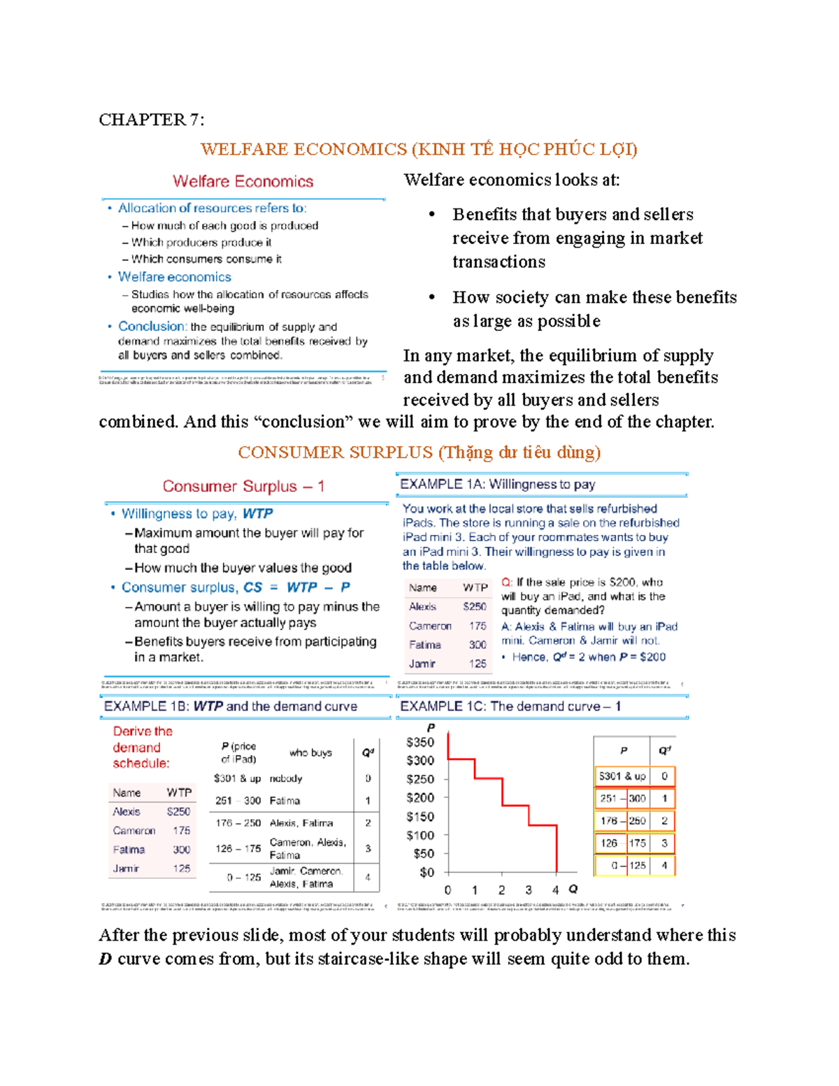Chapter 7 - Lecture notes 7 - CHAPTER 7: WELFARE ECONOMICS (KINH TẾ HỌC ...