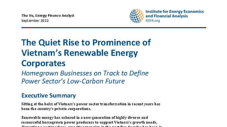 EN 1: The Quiet Rise of Renewable Energy Corporates in Vietnam - Studocu