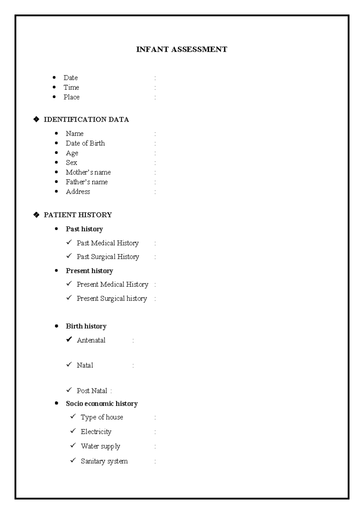 INFANT ASSESSMENT (Course Code: INF) - Comprehensive Evaluation Notes ...