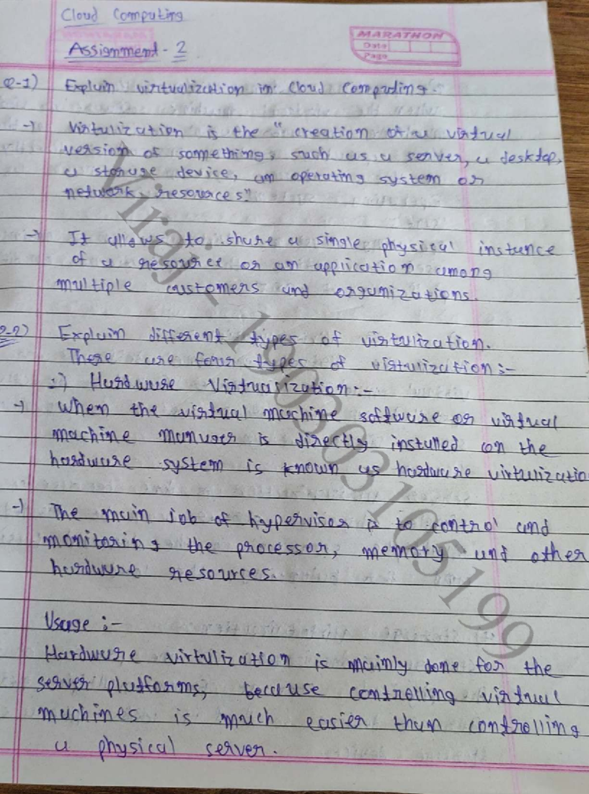 Cloud Computing - CC Assignment 2 Answers - Studocu