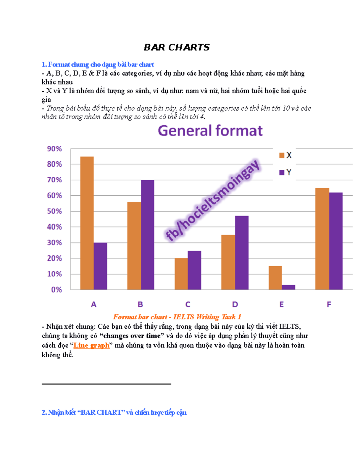 BAR Chart Theory - BAR CHARTS Format chung cho dạng bài bar chart A, B ...