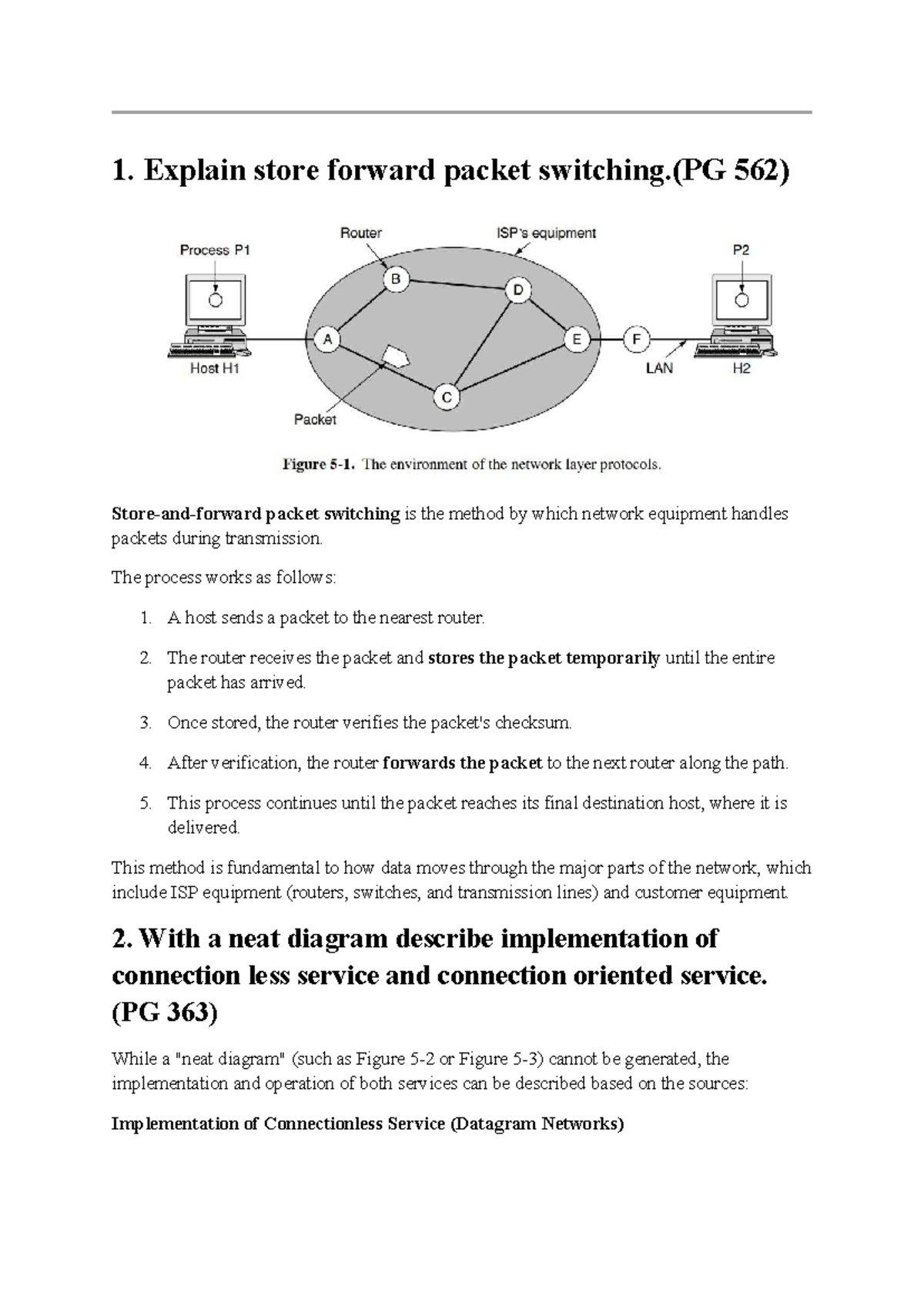 Understanding Packet Switching and Connectionless Services (PG 562 ...