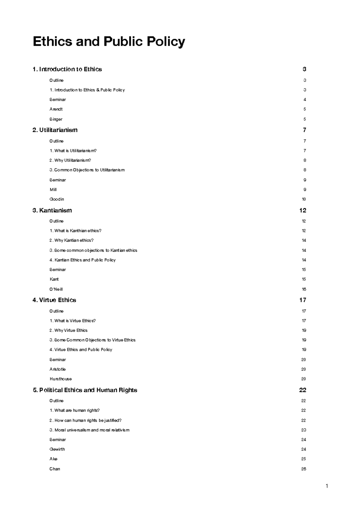 EPP - Lecture Notes on Ethics and Public Policy Theories & Practices ...