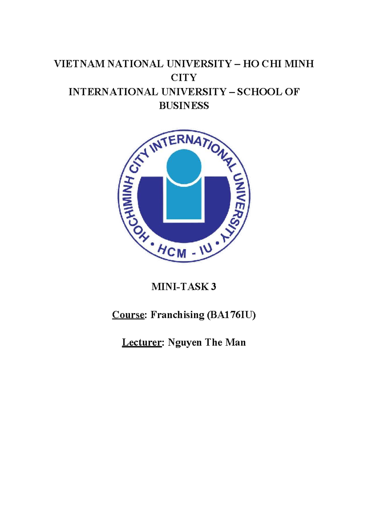 Franchising Feasibility Study for Bubble Tea in HCMC (BA176IU) - Studocu