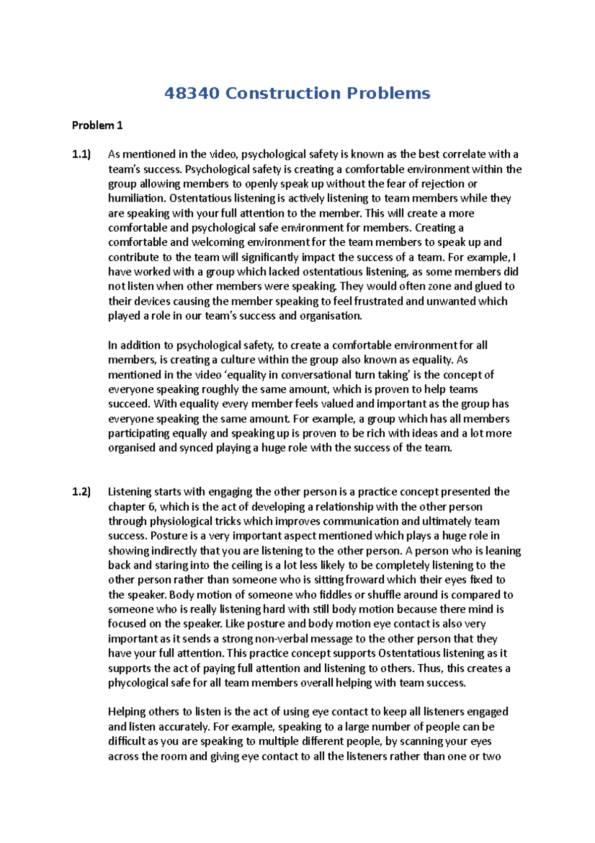 48340 Construction Problems Part 1 - 48340 Construction Problems ...