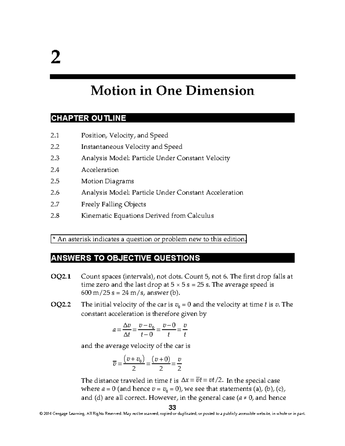 Chapter 02 - chuong 2 clc - 33 2 Motion in One Dimension CHAPTER ...