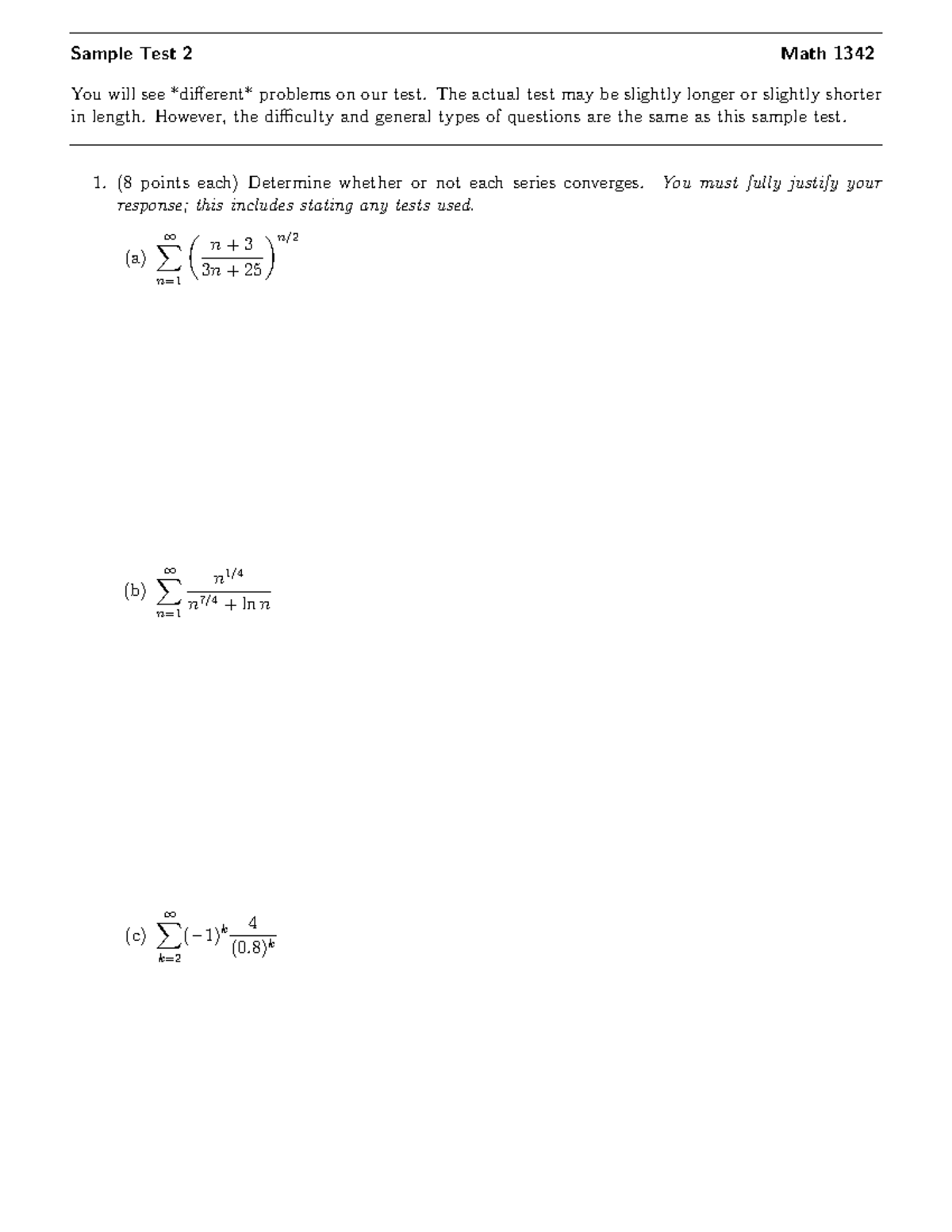 Math 1342 - Sample Test 2 Practice Final Exam Questions - Studocu