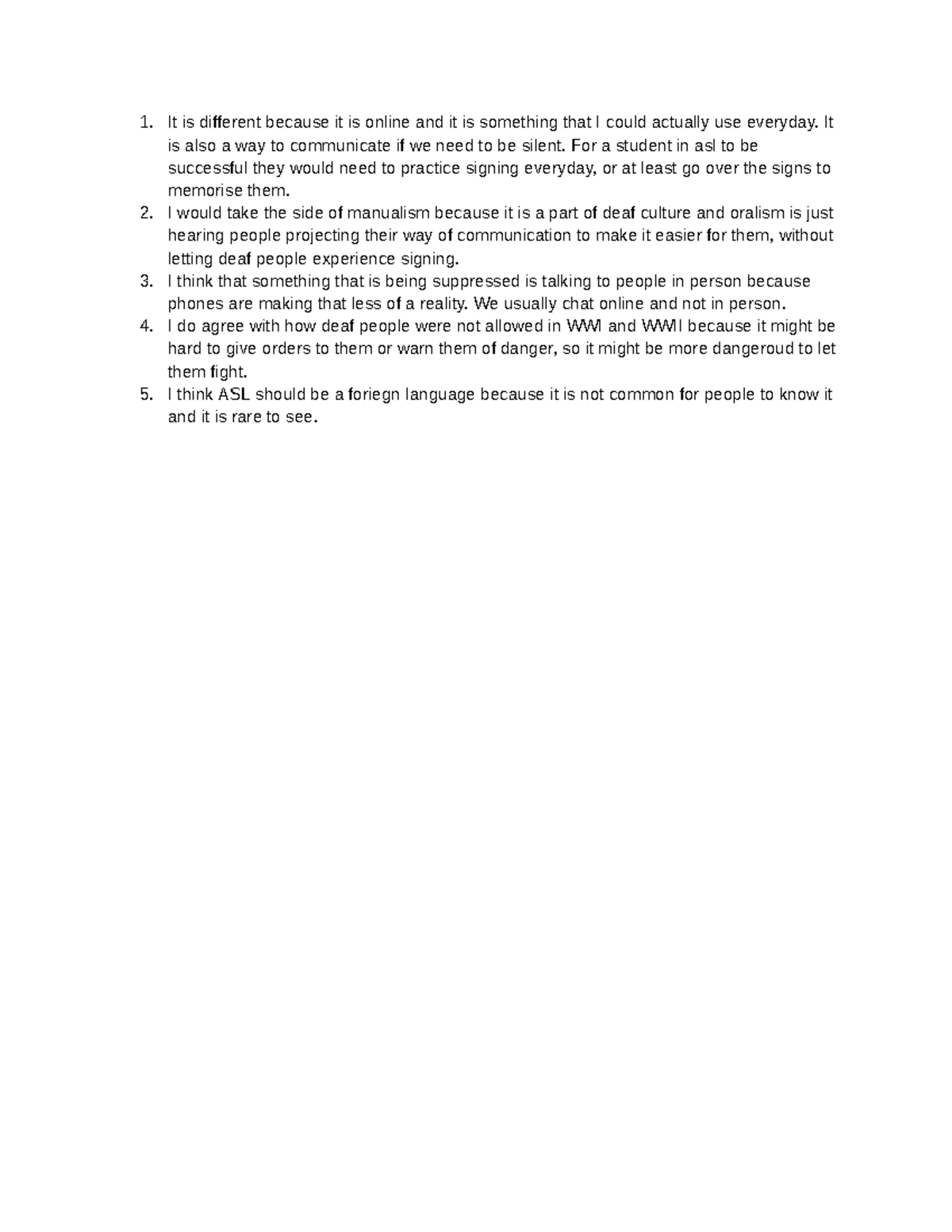 ASL Text Questions Unit 4: Communication & Culture Insights - Studocu