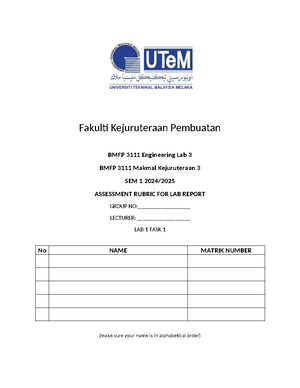 BM1R 3513 Product Design & Manufacturing Semester 2 Interim Report ...
