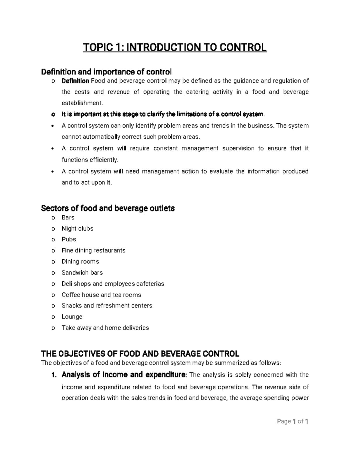 Control Craft-HM - TOPIC 1: INTRODUCTION TO CONTROL Definition and ...