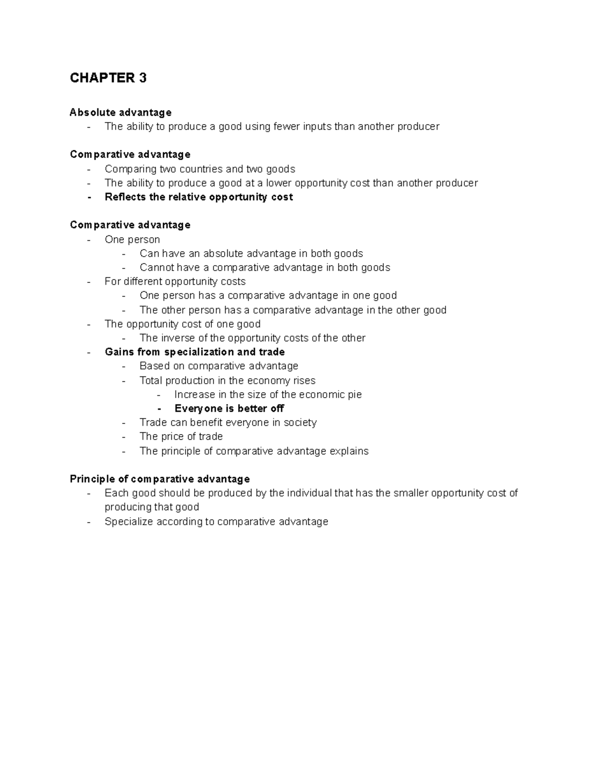 ECON 1101 - ECON 1101 LECTURE NOTES CHAPTER 3, FAHIMA AZIZ - CHAPTER 3 ...