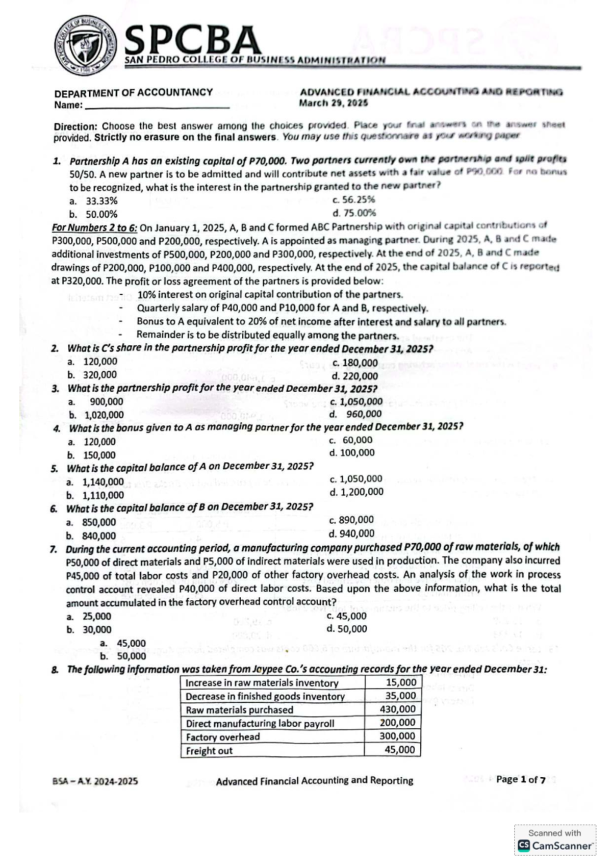 FAR-2 Final Exam: Advanced Financial Accounting Practice Questions ...