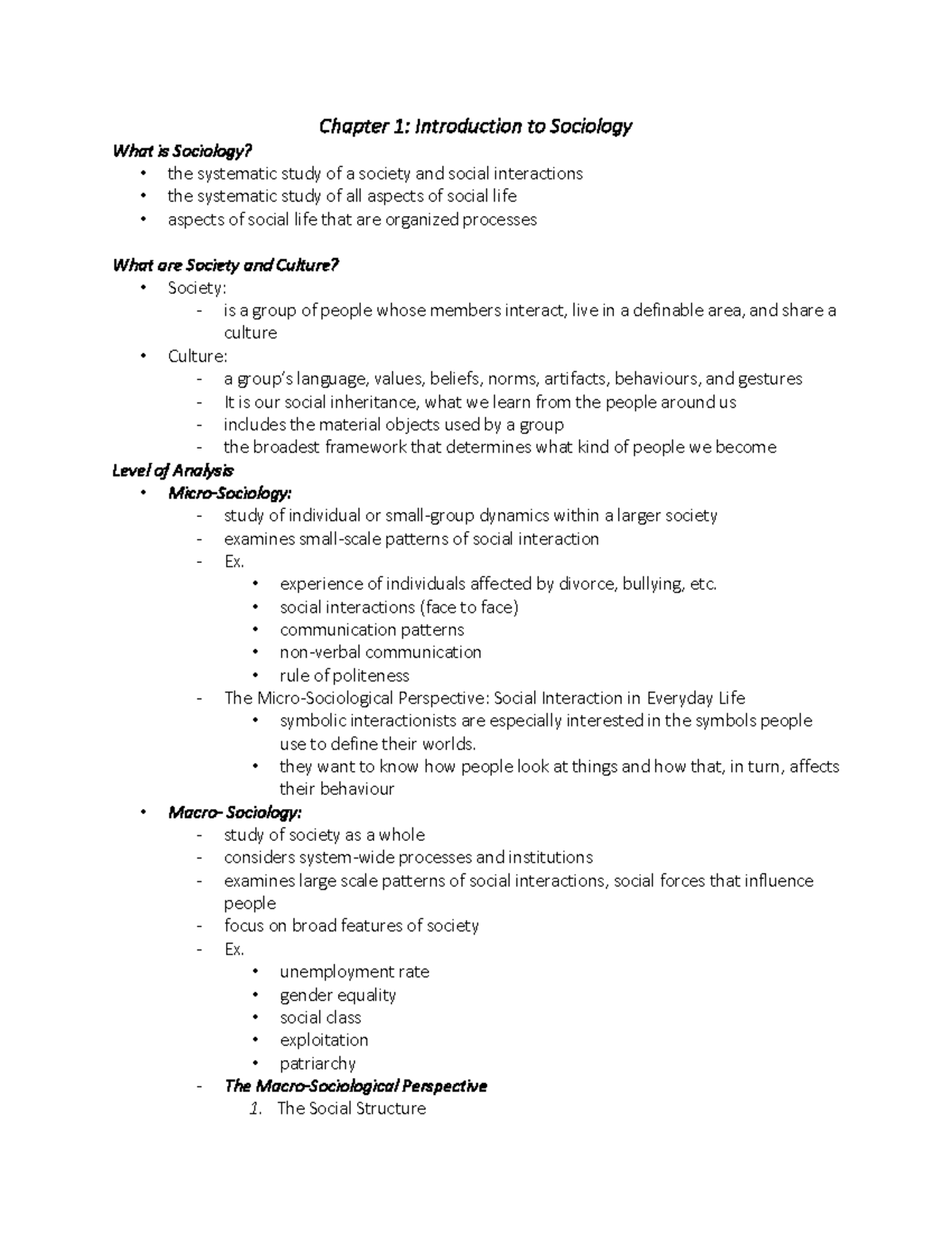 Chapter 1 Introduction to Sociology - Chapter 1: Introduction to ...