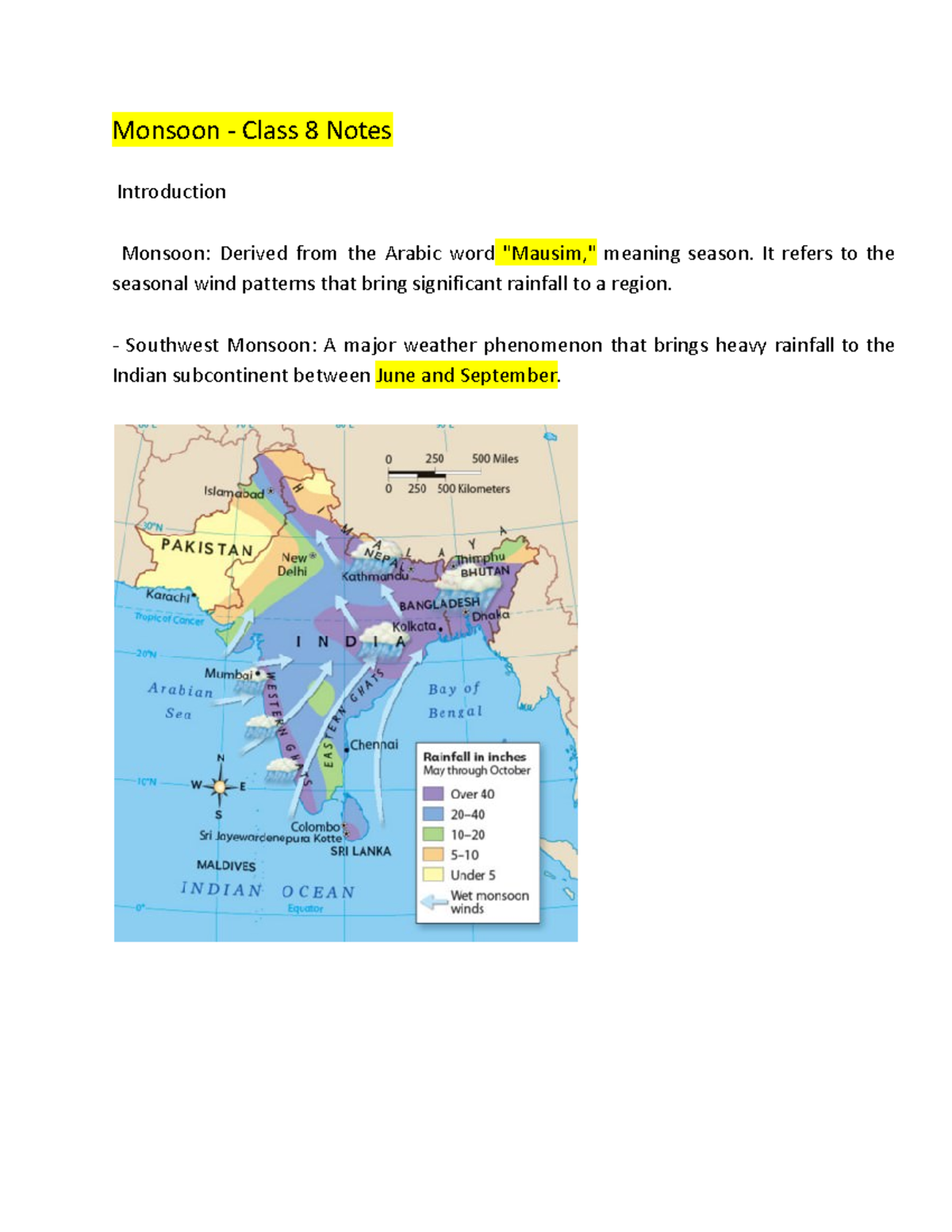 Monsoon notes pdf - Jkjfhkzxb - Monsoon - Class 8 Notes Introduction ...