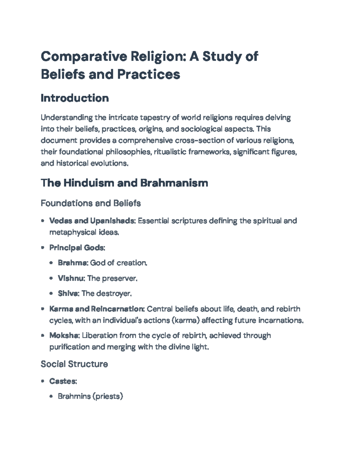 Comparative Study of World Religions: Beliefs & Practices Overview ...