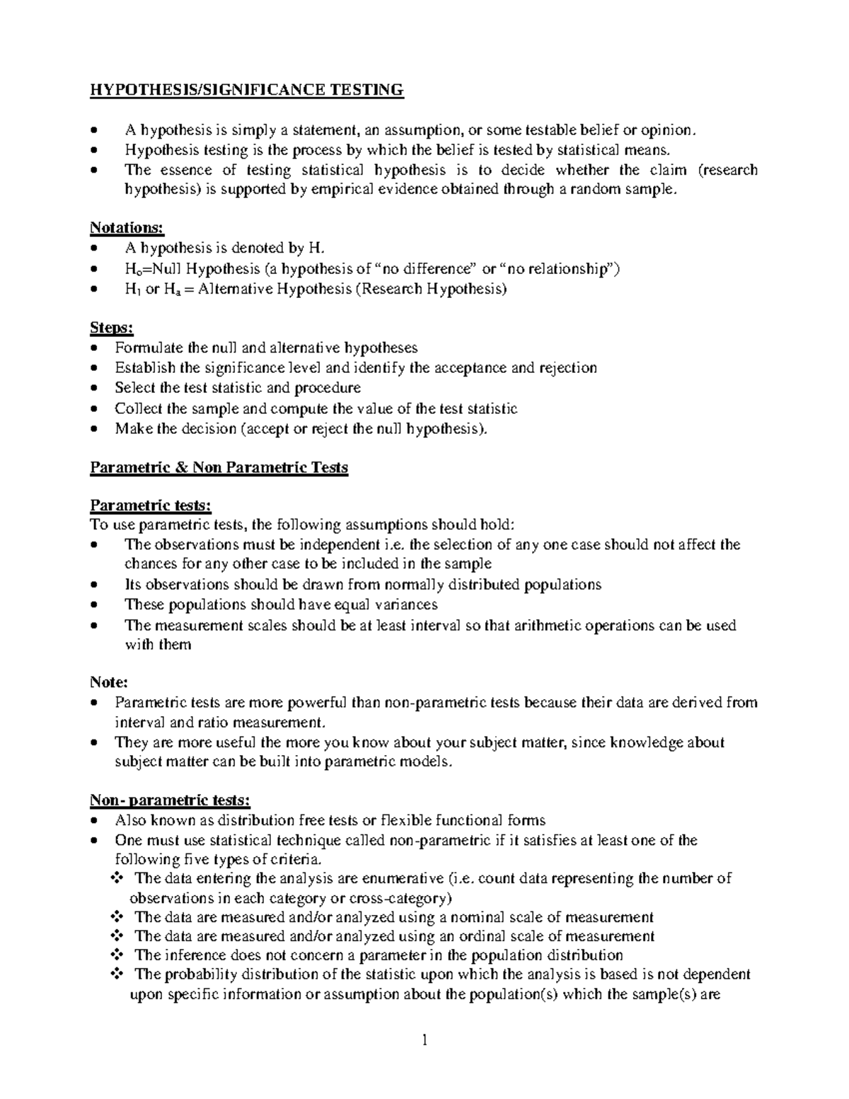 Hypothesis Testing in Business Statistics: A Comprehensive Guide - Studocu