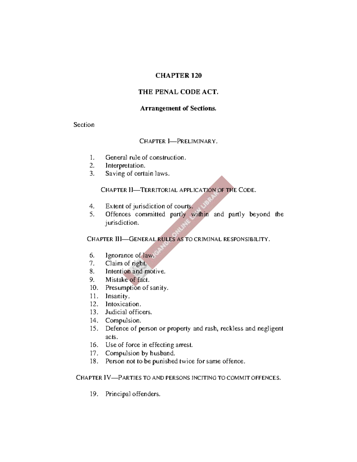 The Penal Code Act: Detailed Analysis and Overview of Sections - Studocu