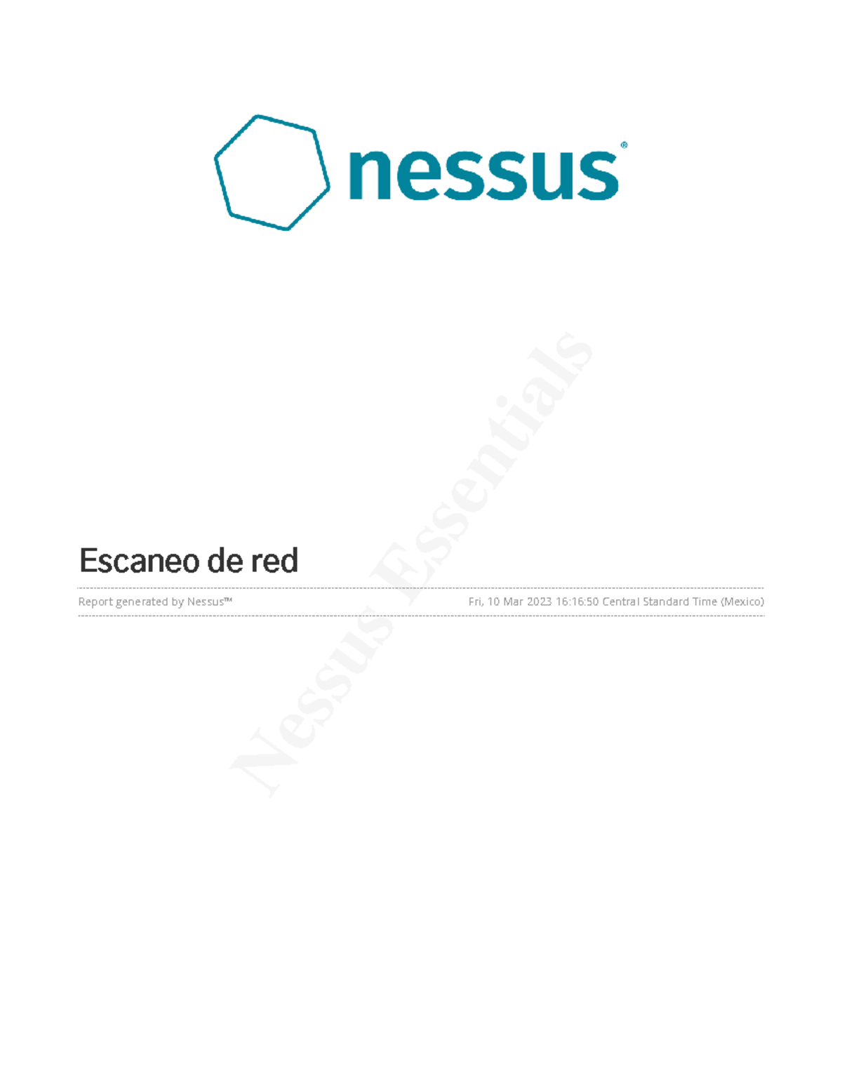 Report Nessus - lab - Nessus Essentials Escaneo de red Report generated ...
