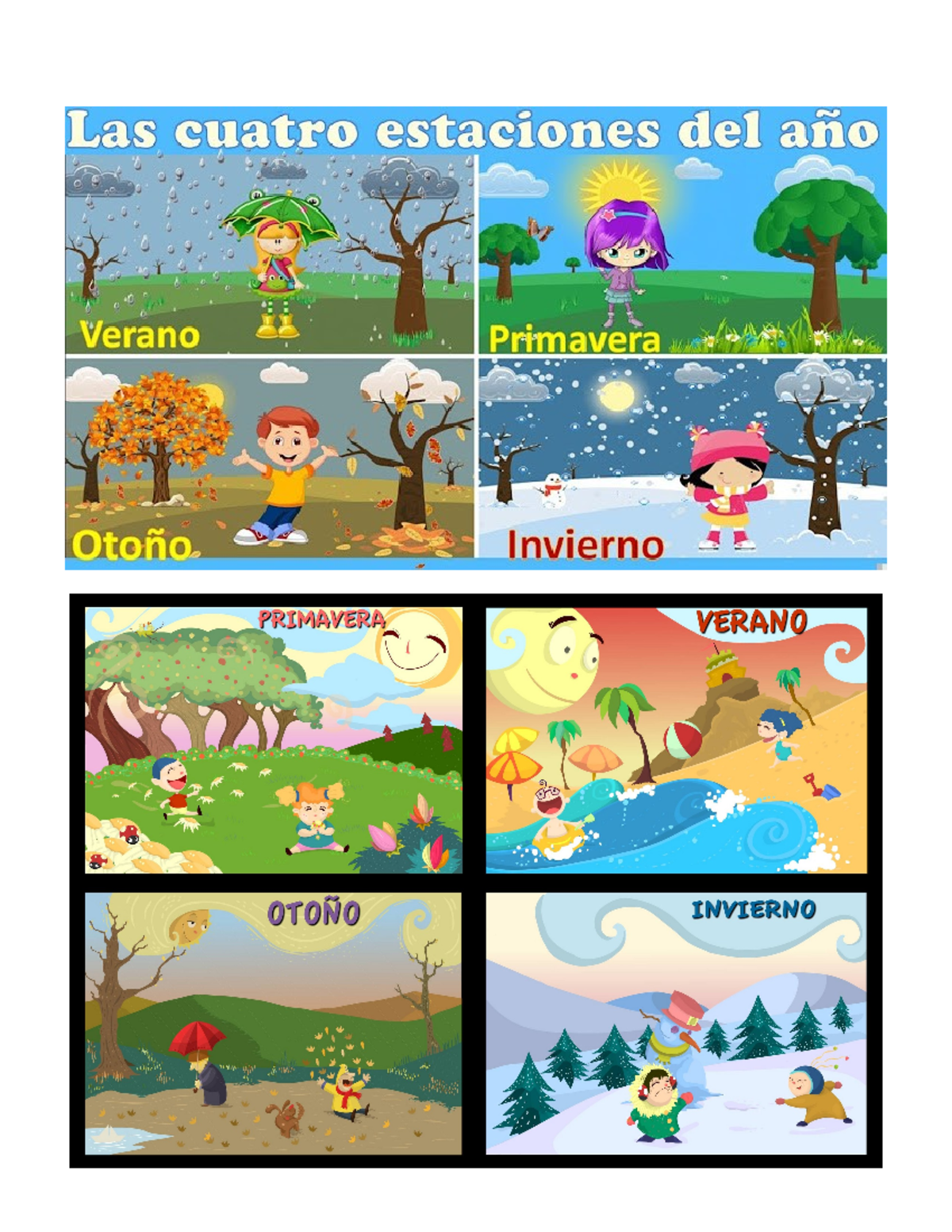 Estaciones del año - Ciencias Experimentales - Las cuatro estaciones del año Verano Primavera ...