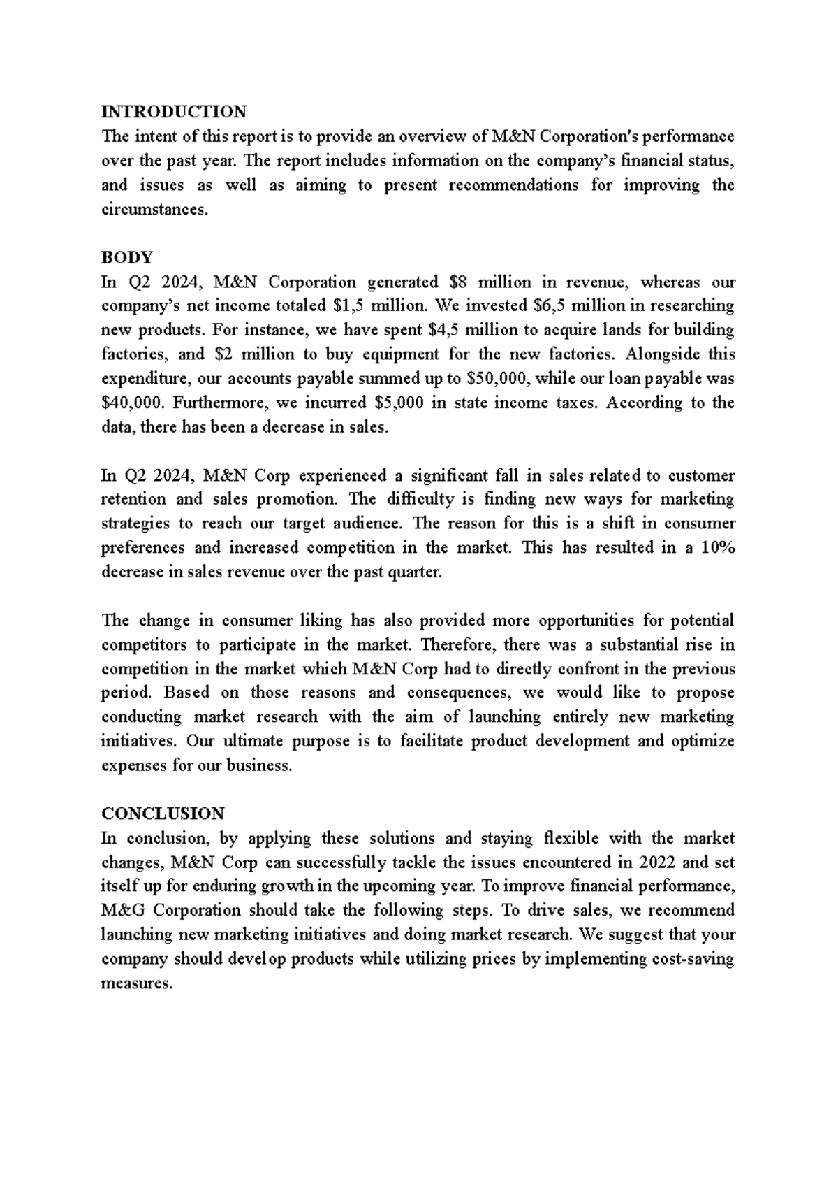 Business Report Group 4 - INTRODUCTION The intent of this report is to ...