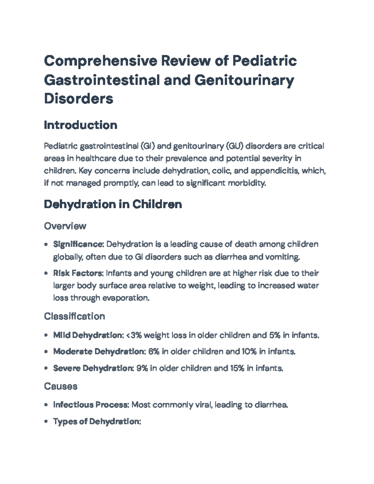 Comprehensive Overview of Pediatric Gastrointestinal & GU Disorders ...
