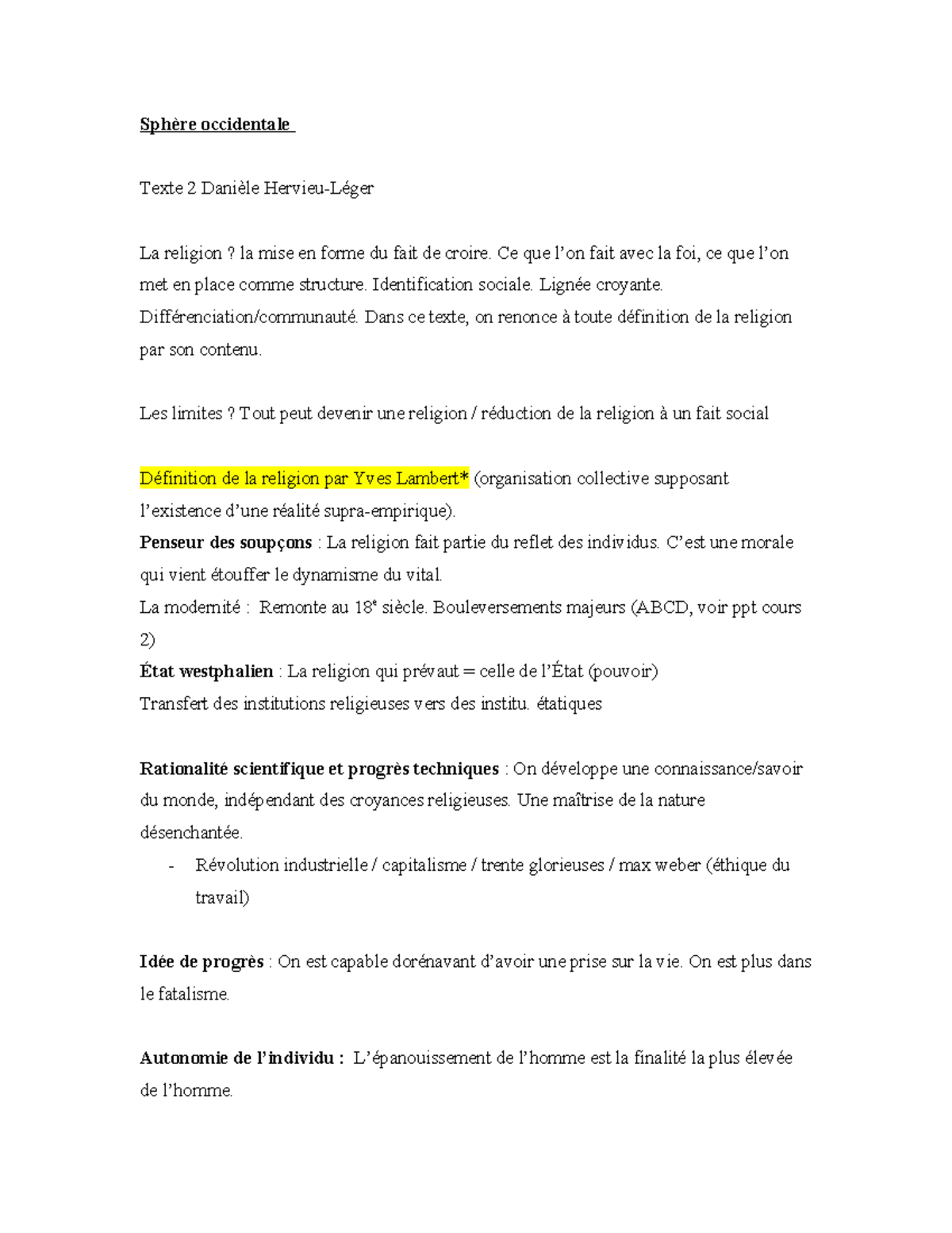 Cours 2 POL212 - Notes sur la Politique et la Religion dans la ...