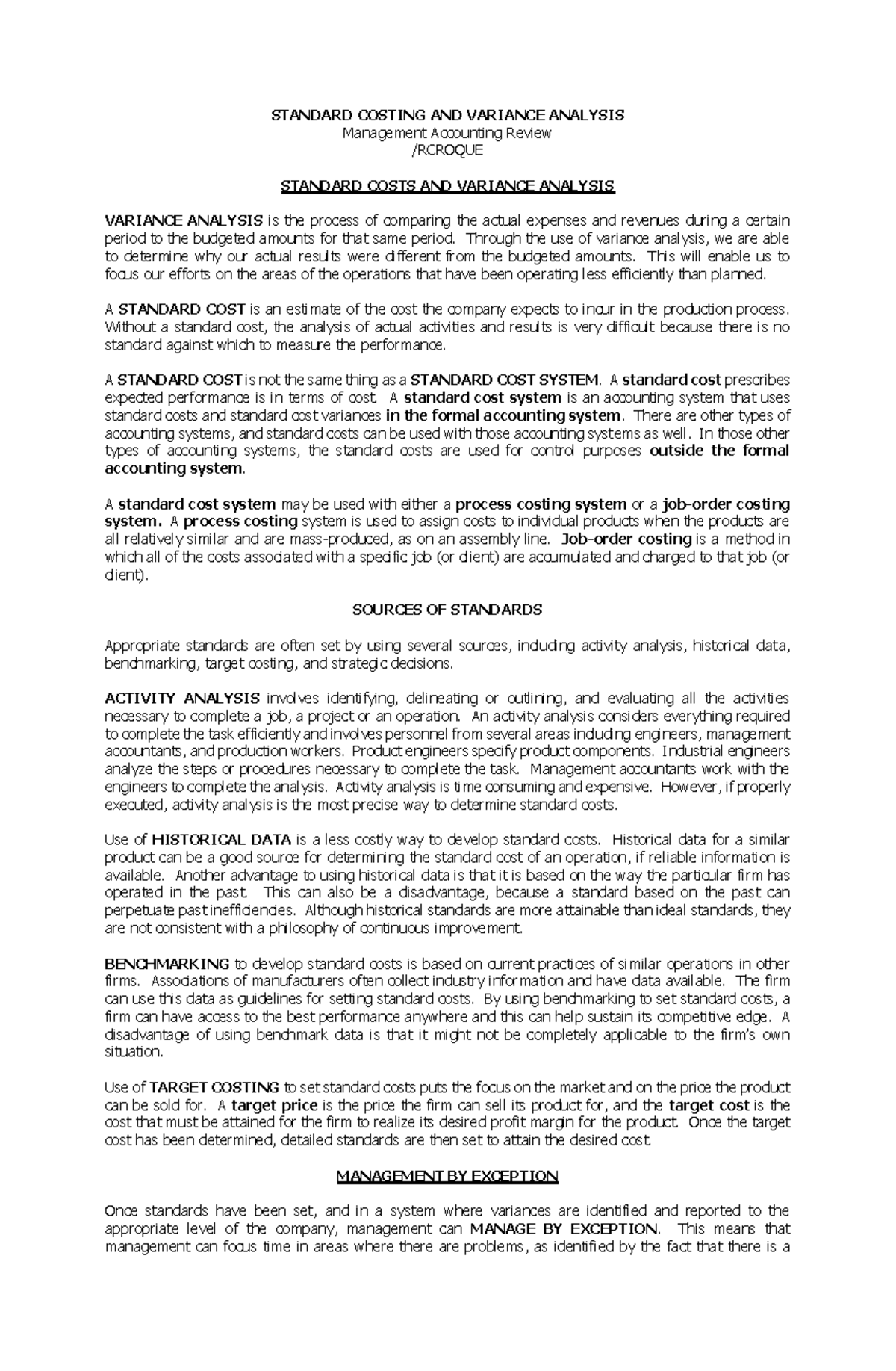 05 Management Accounting: Standard Costing & Variance Analysis Insights ...