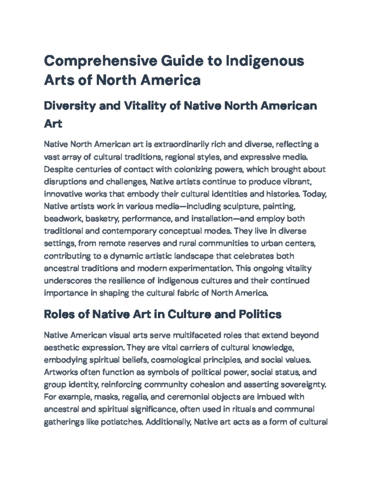 Comprehensive Guide to NA Art: Cultural Impacts & Resilience - Studocu