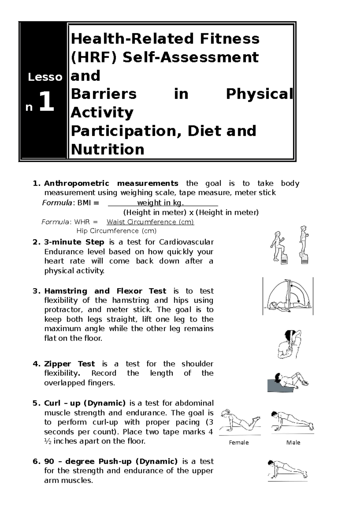HRF-1 Handouts Summary: Health Fitness & Nutrition Insights - Studocu