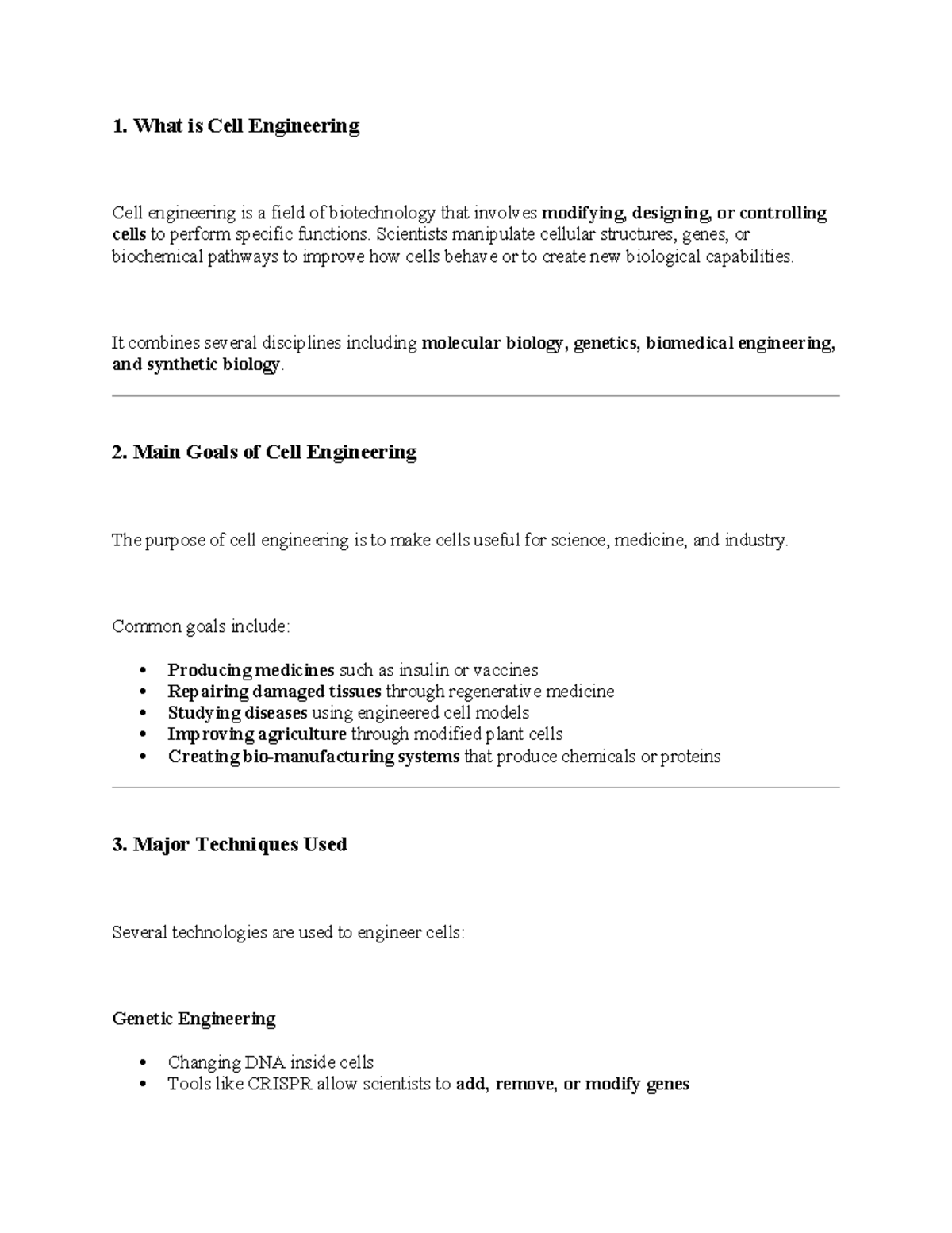 Cell Engineering Overview: Techniques, Goals & Applications - Studocu