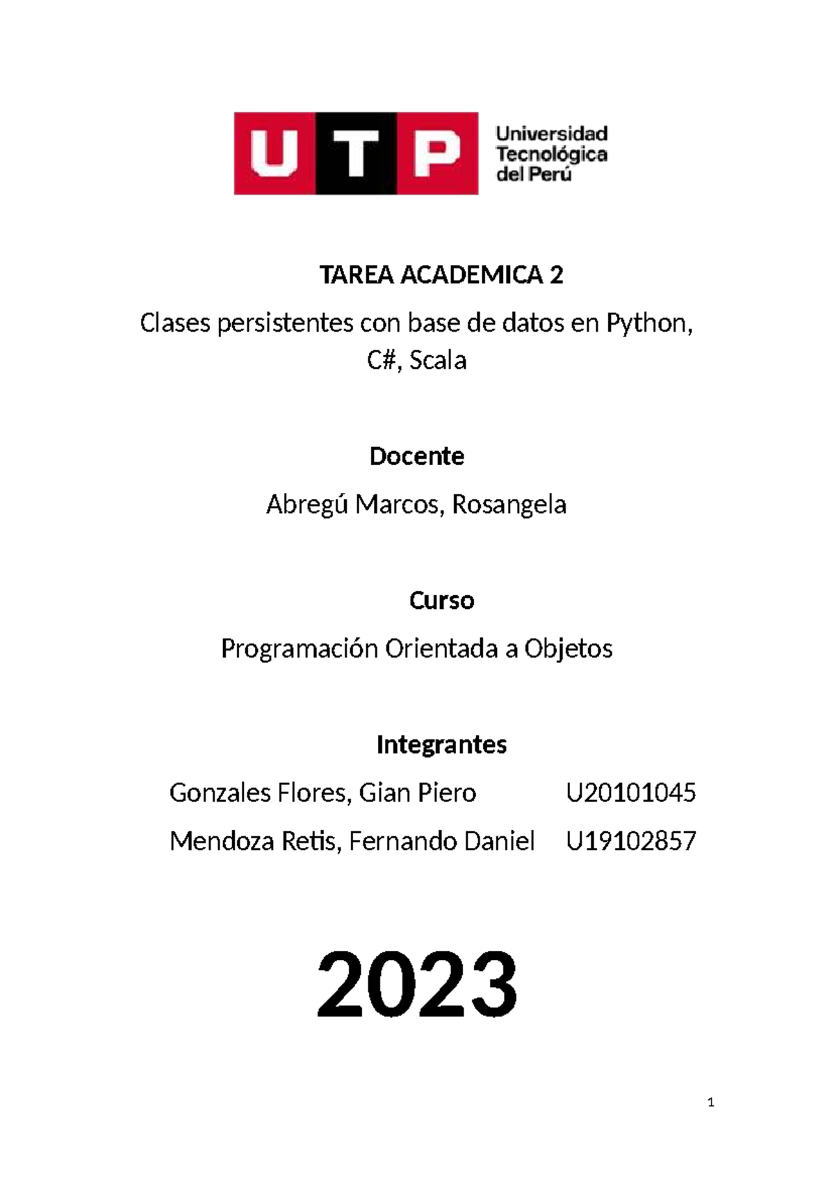 POO TA2: Clases Persistentes con Bases de Datos en Python - Studocu