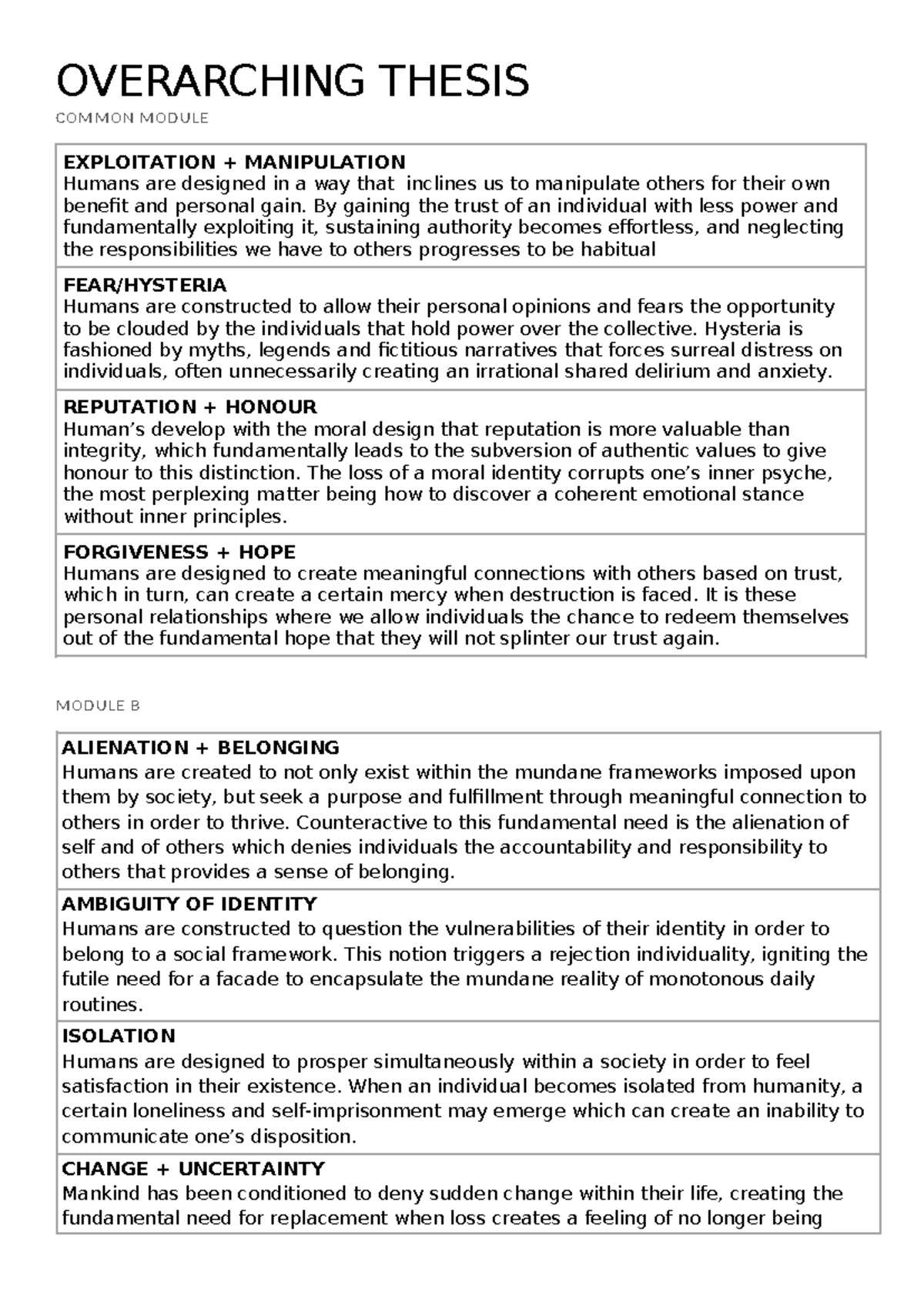 Overarching Thesis - OVERARCHING THESIS COMMON MODULE EXPLOITATION ...
