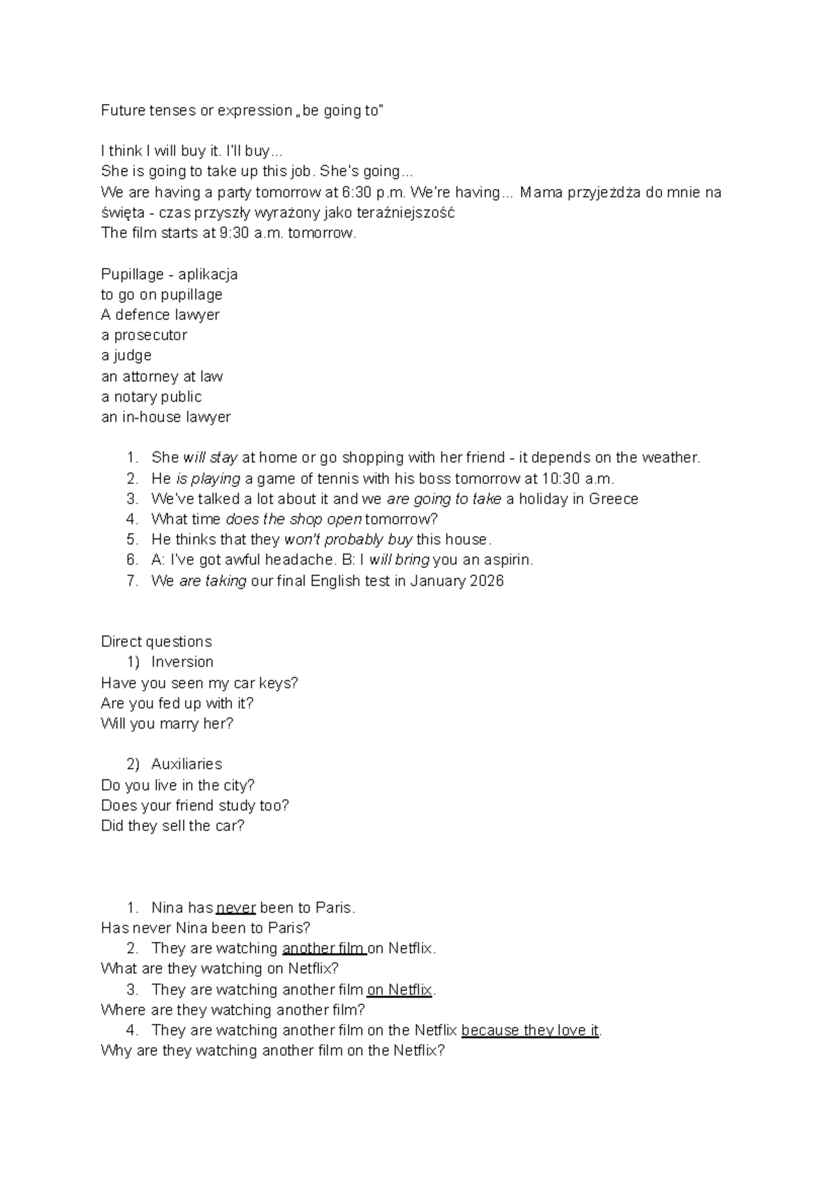 Angielski - Future Tenses & Expressions Notes - Studocu