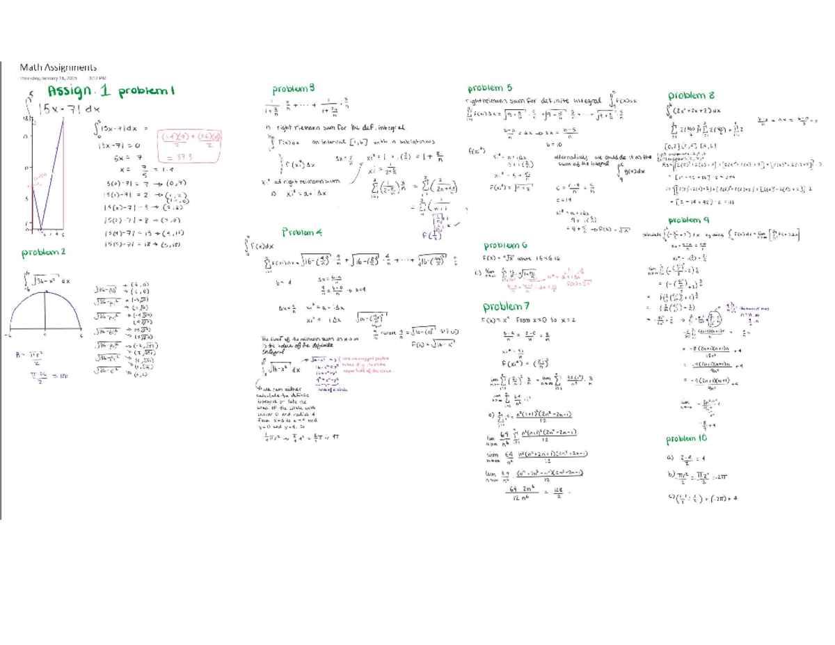 Math 205 Assignment 1 Solutions and Key Concepts Guide - Studocu