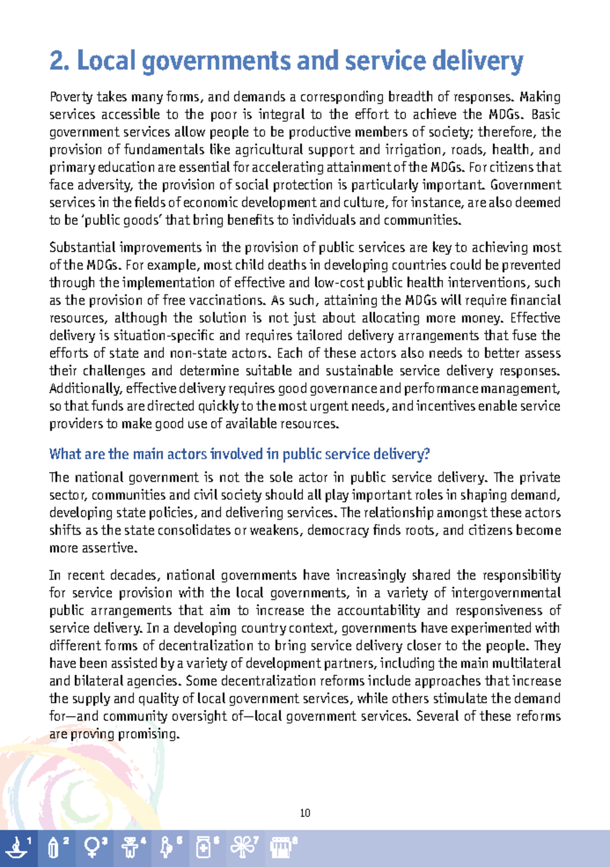 Local Government Service delivery - 10 2. Local governments and service ...
