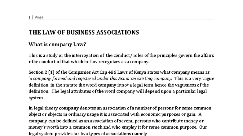 LBA Company Law Revision Notes: Understanding Business Associations ...