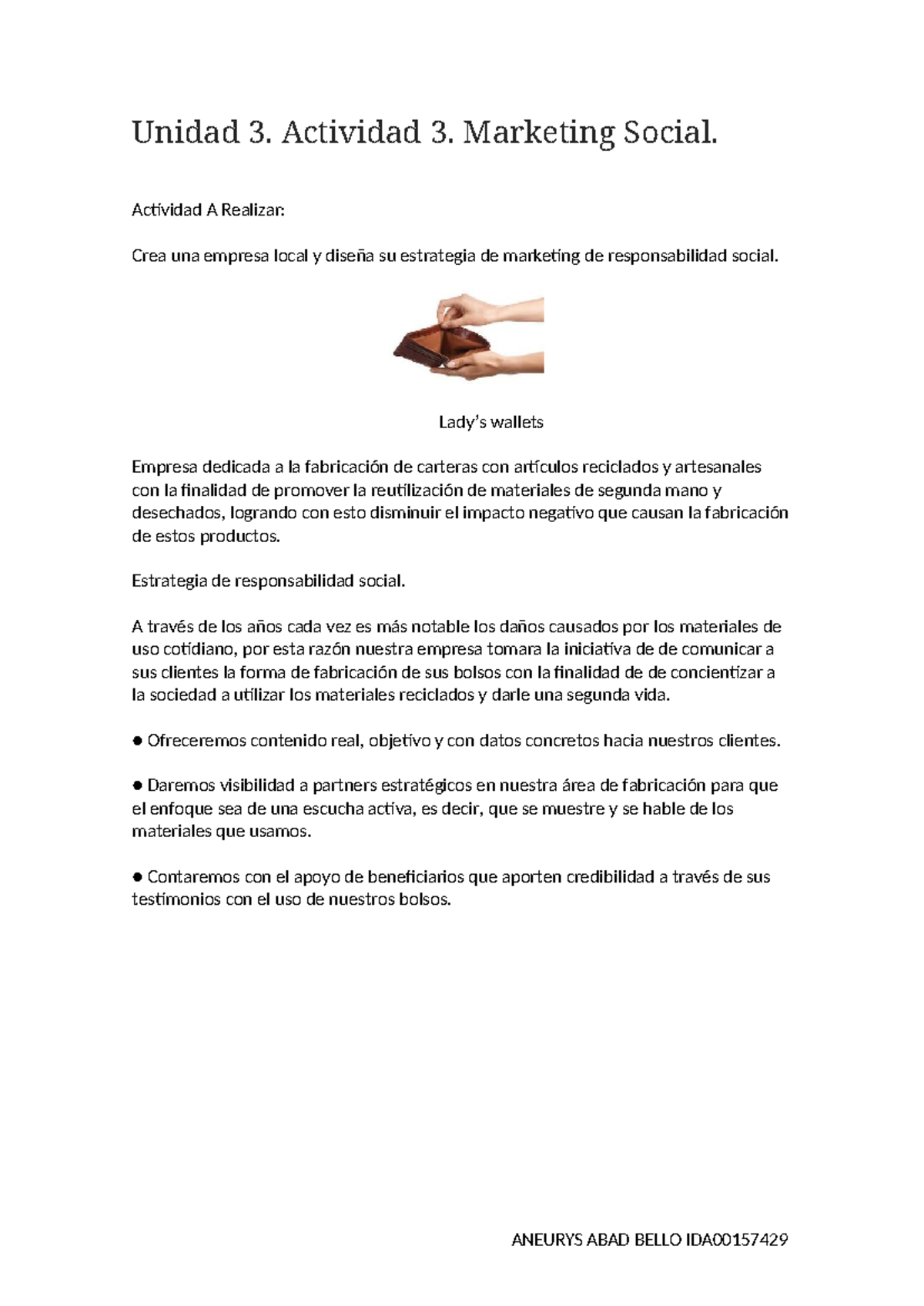 Unidad 3: Actividad 3 - Estrategia de Marketing Social en Carteras ...