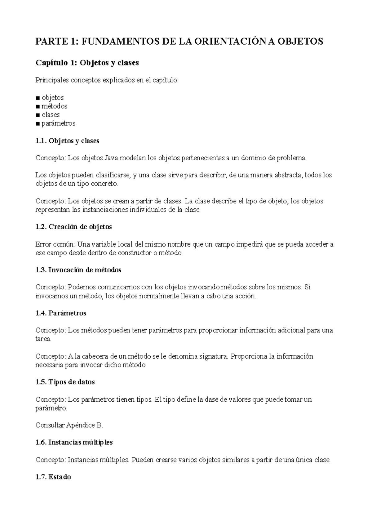 Esquema/Resumen de Programación Orientada a Objetos con Java™ (CS101 ...