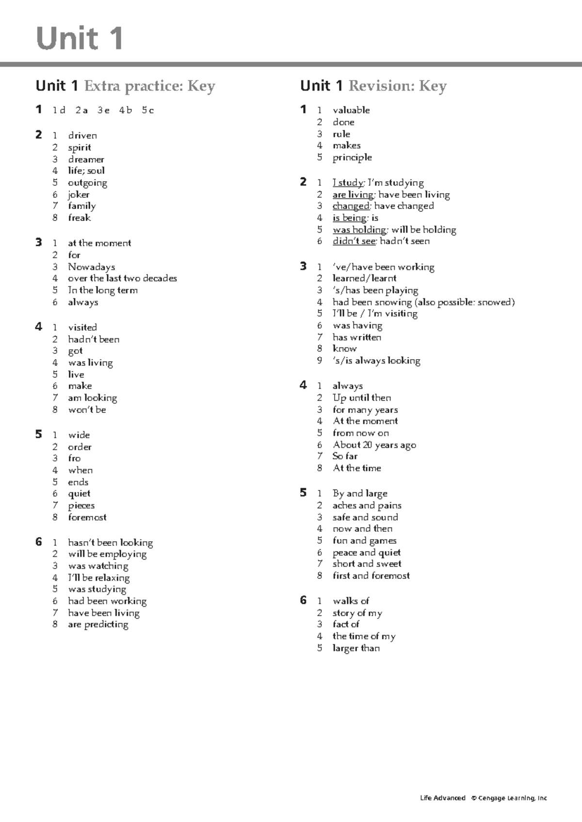 Unit 1 Extra Practice Answer Key - APUNTES - Studocu