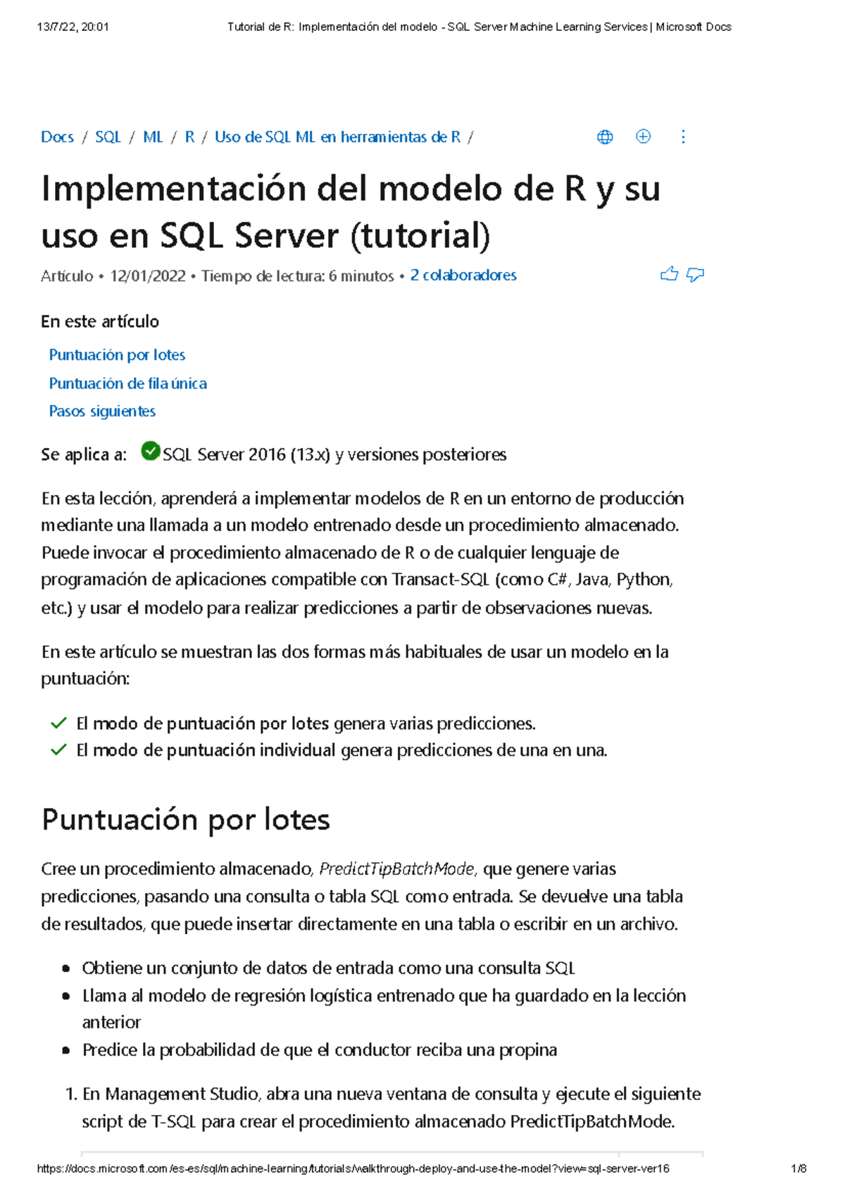 20:01 Tutorial de R: Implementación de Modelos en SQL Server ML ...
