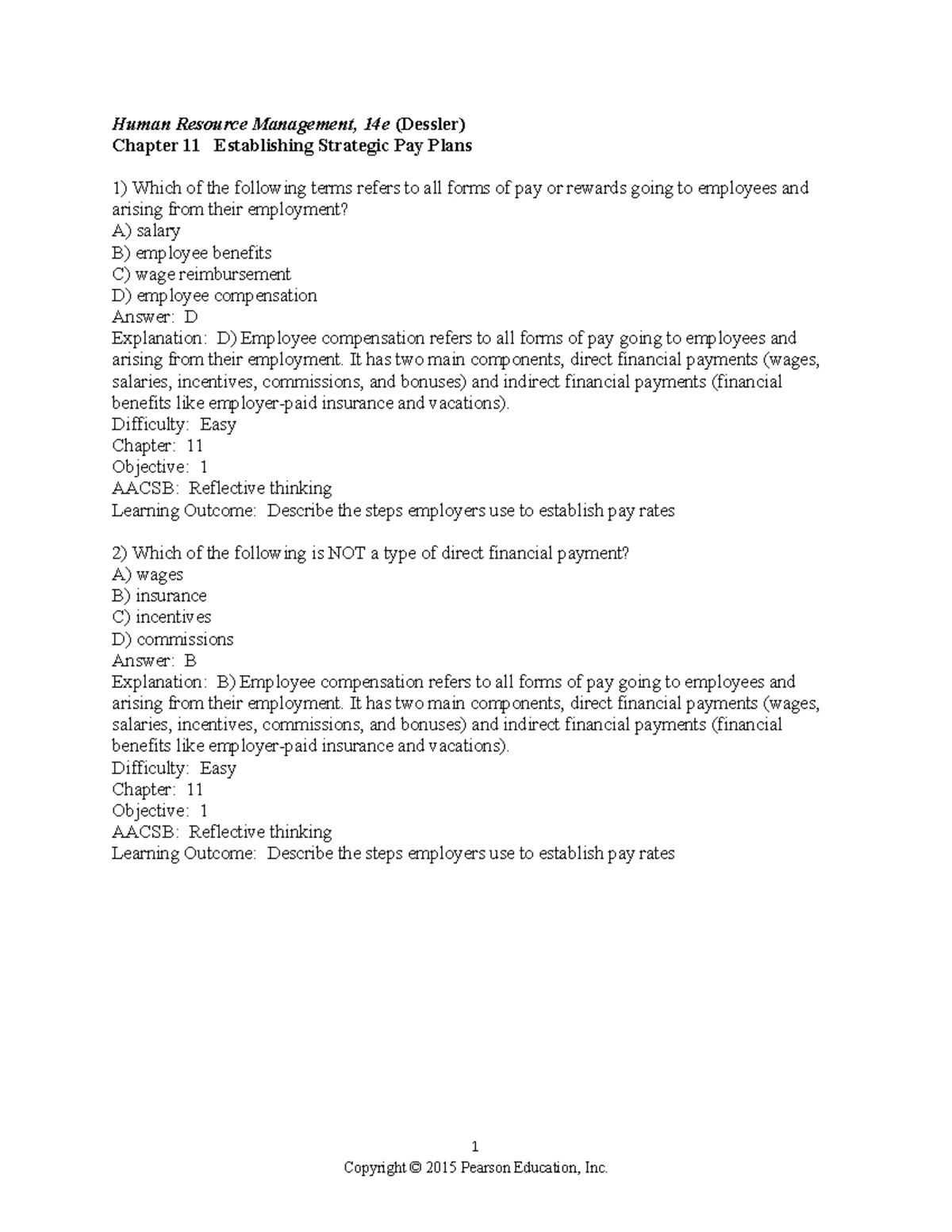 Chapter 17 - Human Resource Management Dessler 16e - 1 Human Resource ...