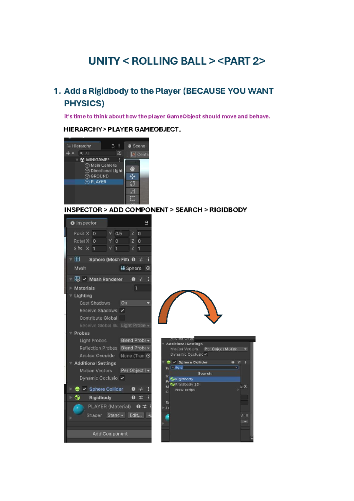 Unity 2: Player Movement Setup with Rigidbody and Input System - Studocu