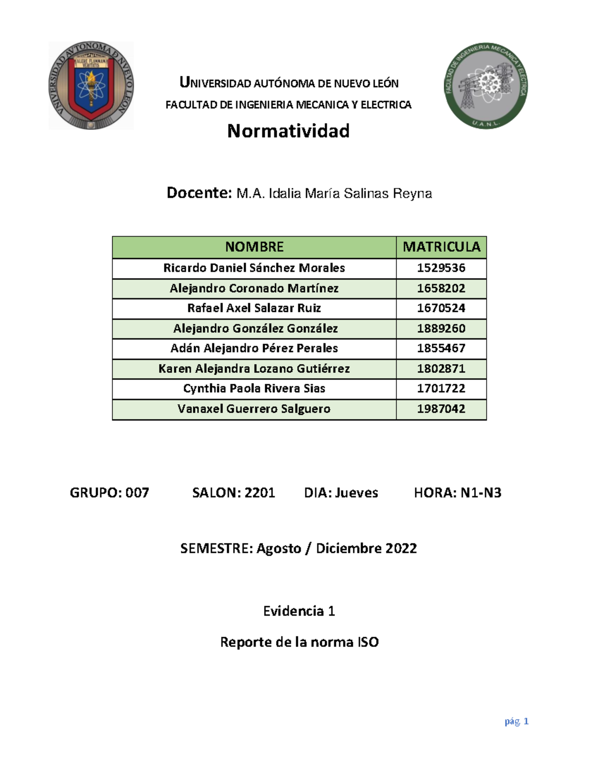 Evidencia 1: Informe sobre la Normativa ISO y Calidad Total - Document Preview