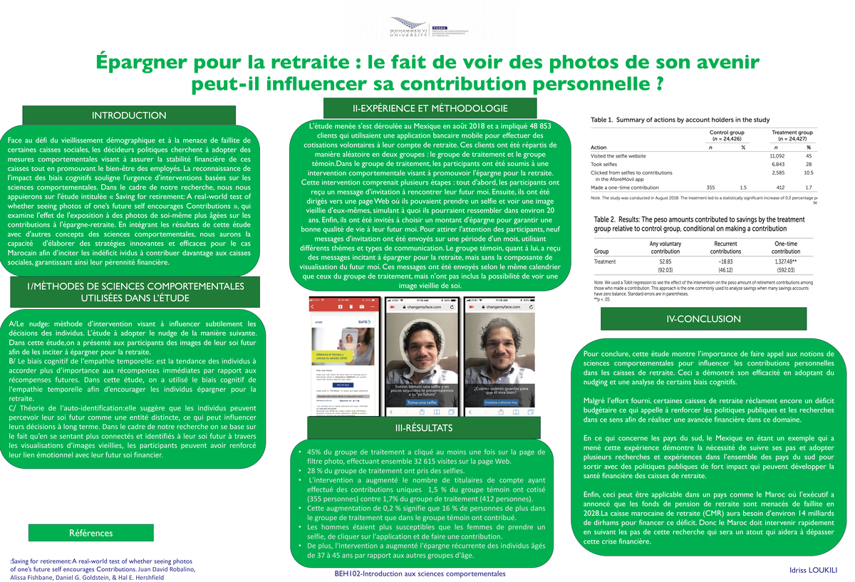 Poster - erff - Épargner pour la retraite : le fait de voir des photos ...