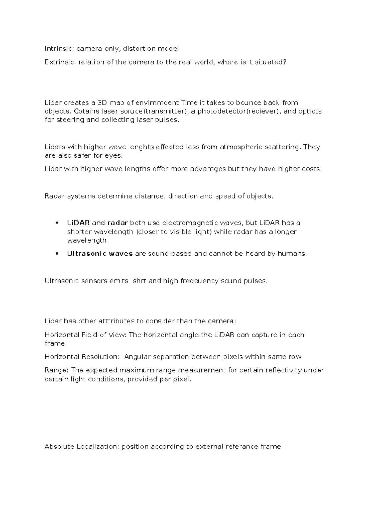 Localization and Mapping in Autonomous Driving: Lecture Notes - Studocu
