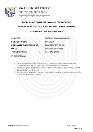 VUT - Engineering Drawing 2 - Studocu