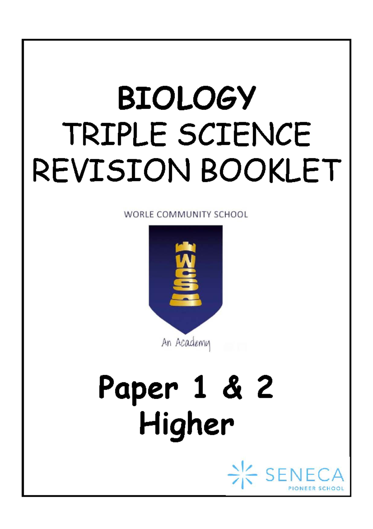 AQA GCSE Biology Triple Science Revision Booklet - Higher Level - Studocu