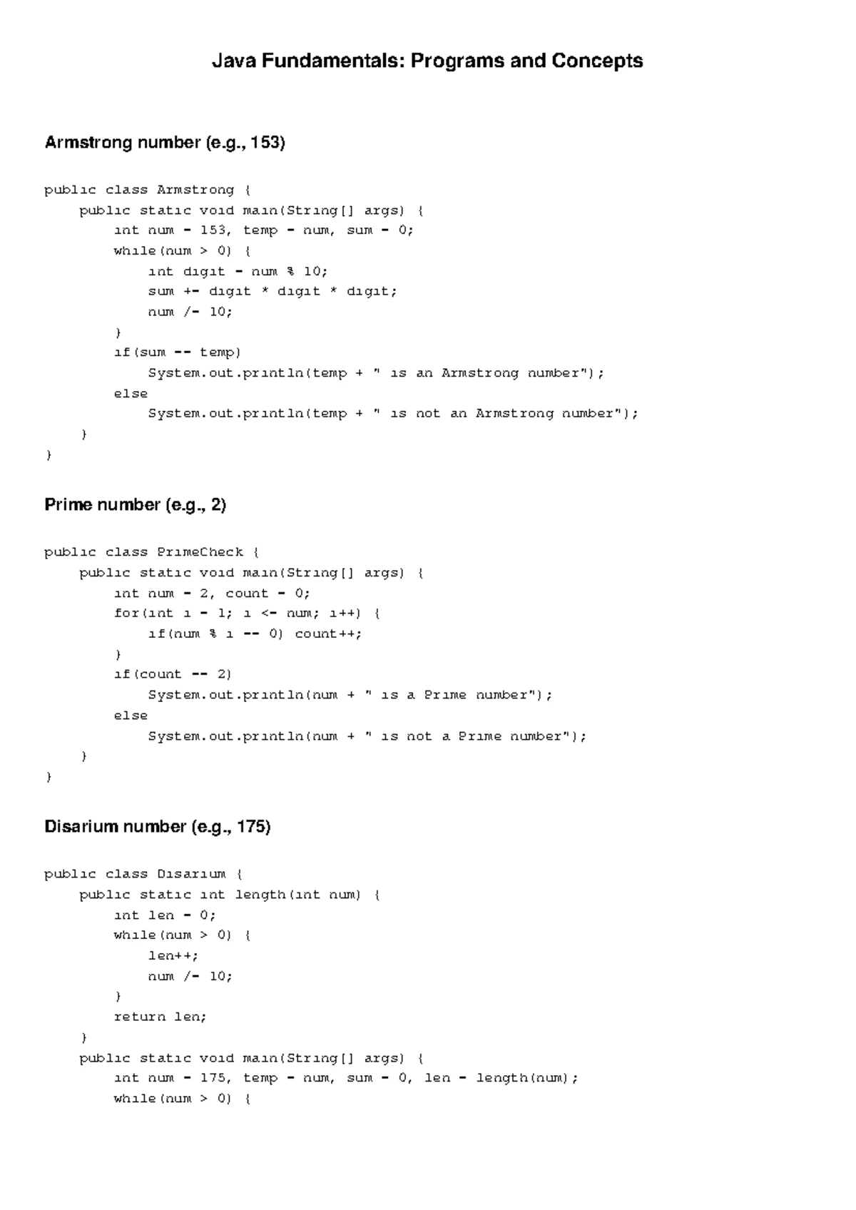 Java Fundamentals: 1D Array Concepts and Programs - Studocu