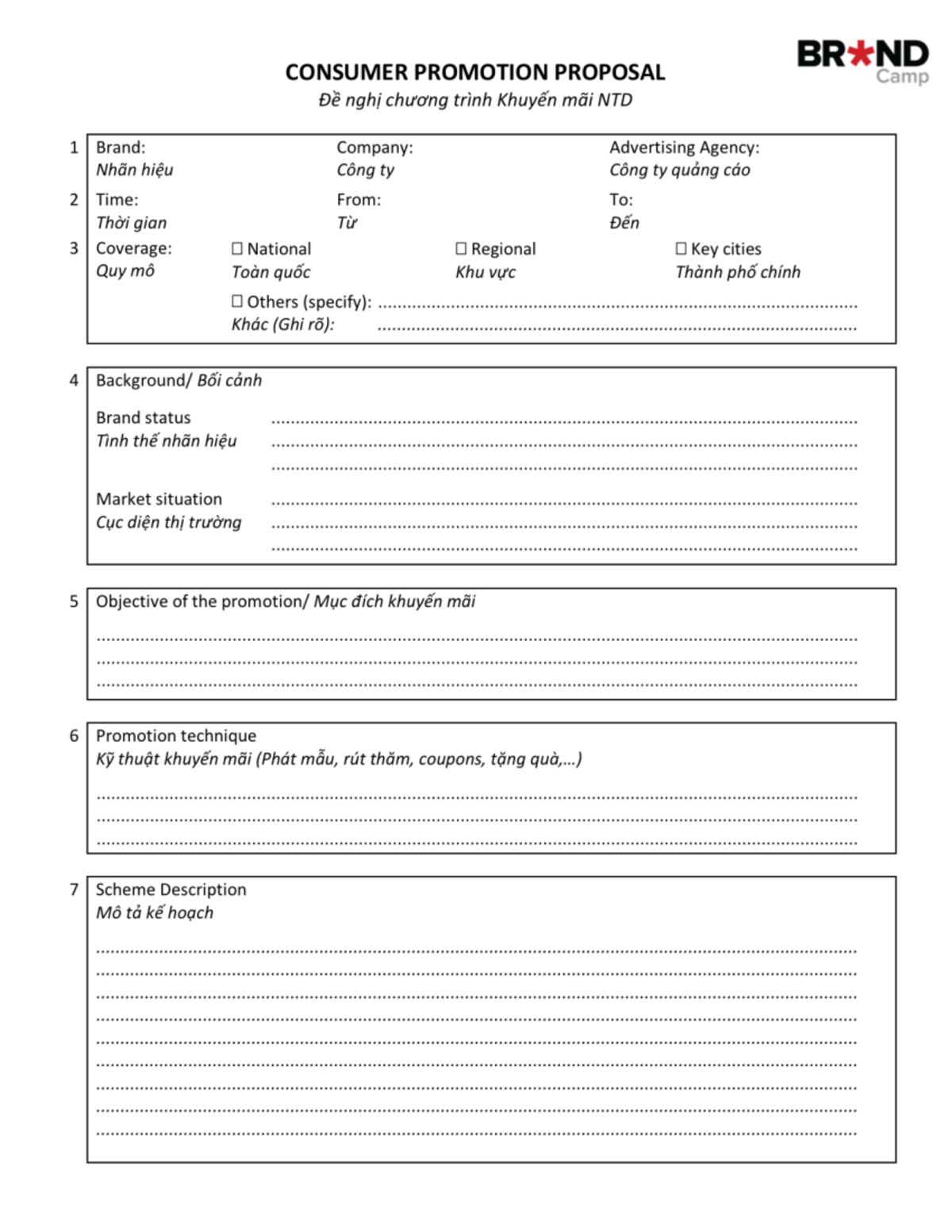 ECP Form CP Proposal - Money - CONSUMER PROMOTION PROPOSAL Camp De nghi ...